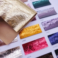 Cuir synthétique PU métallisé froissé brillant effet feuille d'aluminium pour sacs et boîtes à bijoux