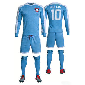 Setelan Latihan Sepak Bola Lengan Panjang Bahan Bernapas, Jersey Tim Custom Berkualitas Tinggi, Pakaian Dewasa - Product Image 1