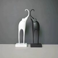 Figurine décorative en résine d'éléphant, sculpture Art déco faite à la main et écologique pour la décoration intérieure
