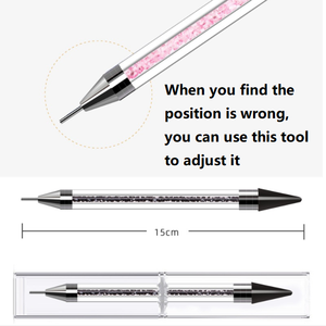 Stylo à double embout pour nail art, applicateur de strass et de cristaux, avec manche en acrylique, outil de manucure - Product Image 4