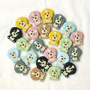 Wholesale Dog Shaped Soothing Teething Toy 15 20MM Soft Silicone Beads cuentas de silicona de 20mm