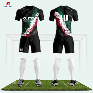 Новый дизайн, мужская футбольная форма на заказ, дышащая 100% спортивная одежда из полиэстера, униформа для детской команды - Product Image 2