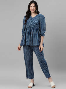 Women <b>Tie</b>-<b>Dye</b> Ankle Length Top With Trouser Half Sleeve Cord <b>Set</b> For Women Cotton Long Jumpsuits Western Dress for Women Stylish - Product Image 3