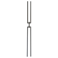 Vente en gros : Balustre d'escalier en fer forgé, carré, 1/2''x44'', noir mat, à double barre avec maillon de chaîne, pour intérieur