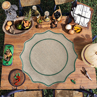 Vente en gros de sets de table en lin tissé vintage modernes, sets de table en tissu, sets de table de mariage personnalisés, sets de table ronds tissés