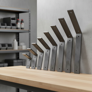 Staffa Metallica Resistente 90 °   Staffe <span class=keywords><strong>Angolari</strong></span> <span class=keywords><strong>per</strong></span> Riparazione <span class=keywords><strong>Scaffali</strong></span>, in Acciaio Grezzo, Adatte <span class=keywords><strong>per</strong></span> Ripiani da 4-11 Pollici - Product Image 1