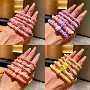 Donne coloratissime fasce elastiche intrecciate <span class=keywords><strong>con</strong></span> perline e cuori adorabili accessori per acconciature ed eventi quotidiani - Product Image 4