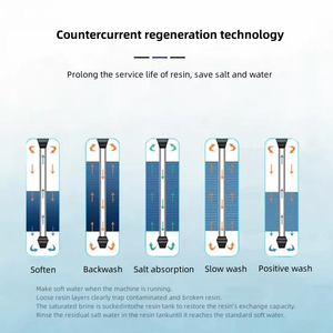 Adoucisseur d'eau en acier inoxydable 3ton avec réservoir de saumure en résine échangeuse d'ions 6L Valve de contrôle automatique de l'adoucissement pour le traitement de l'eau - Product Image 3