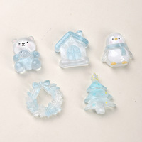 Breloques en résine DIY de Noël, motifs dessin animé, glace et crème glacée, pour pinces à cheveux faites main et coques de téléphone