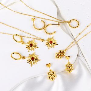 Juego de Joyería Nupcial Elegante a Buen Precio, Collares de Flores para Mujer, Novedad 2023, Juego de Aretes de Joyería Impermeables - Product Image 6