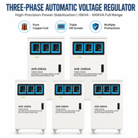 Stabilisateur de tension automatique triphasé 380V à affichage numérique avec protection contre les surtensions et les sous-tensions pour usage industriel, directement de l'usine
