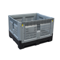 Caisse en plastique pliable et empilable robuste de 400L 600L en PEHD avec mailles ventilées pour le stockage des légumes et des fruits en agriculture