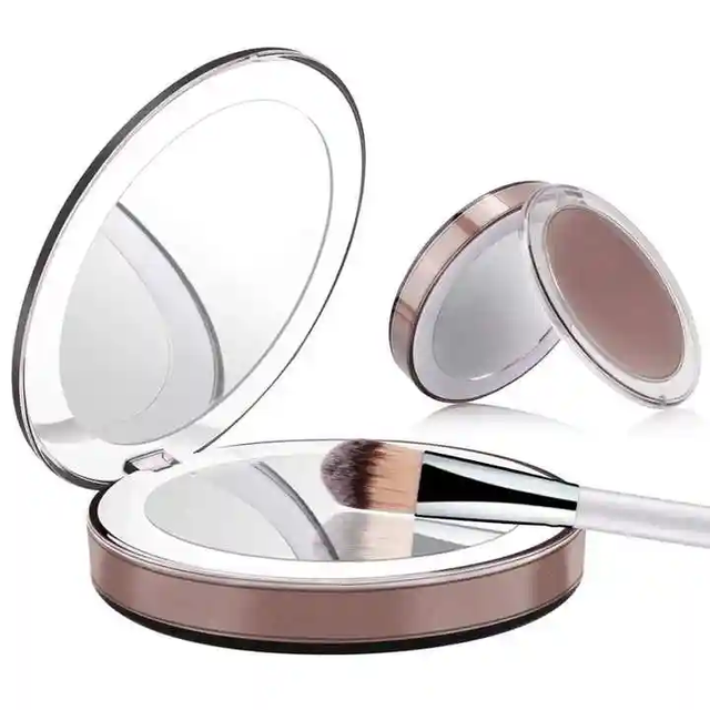 Usb Rechargeable Vanity Led Lighted Travel Make up Mirror Desktop Makeup Mirror With Lights