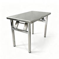 Table pliante portable en acier inoxydable de 5 pieds ou 6 pieds pour restaurant commercial, banquet, restauration, camping, mariage, dîner