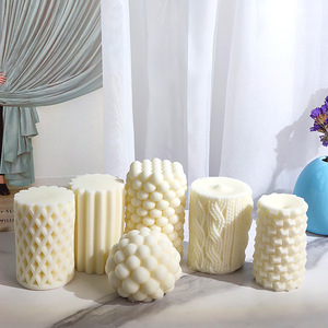 Velas de Escultura Redondas de Color Blanco, Forma de Bola de Perla, Burbuja - Product Image 3