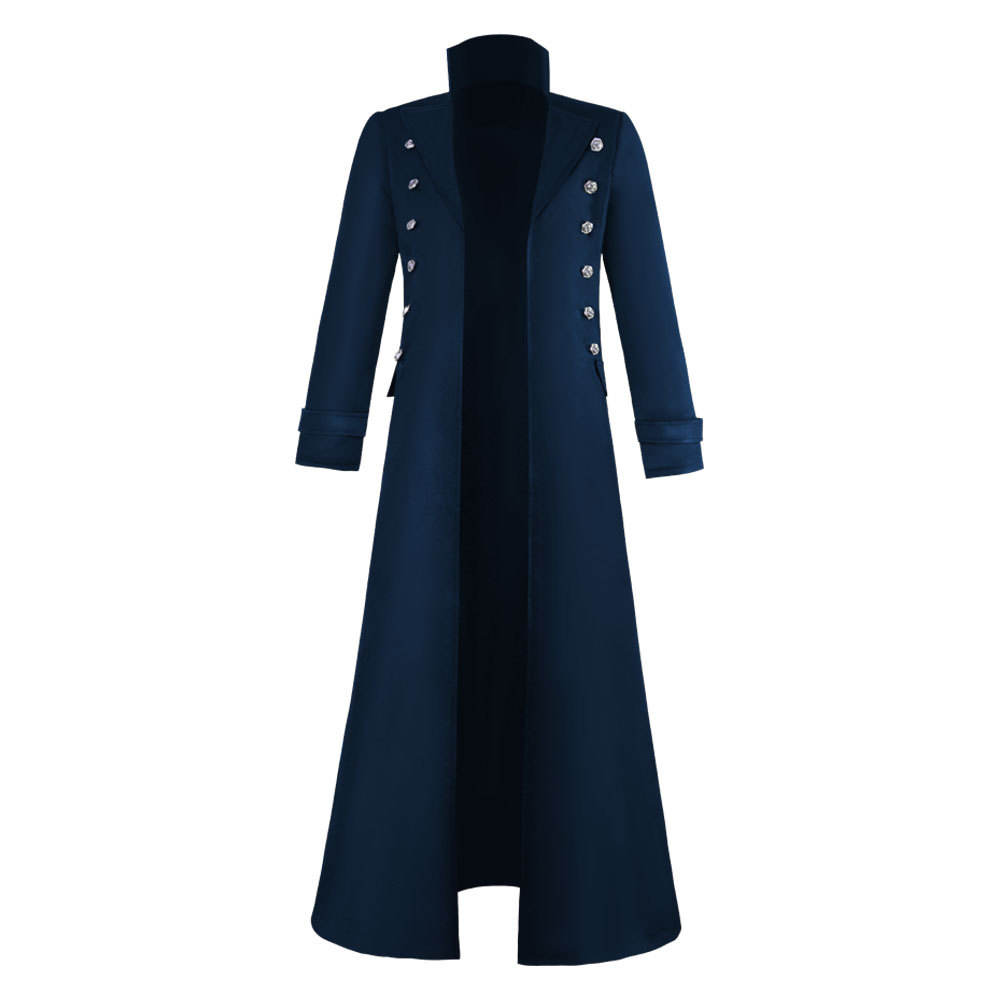 Blue Vintage Double-breasted Coat