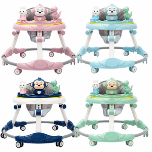 Marche-bébé pliable OEM <span class=keywords><strong>4</strong></span>-en-1 multifonctionnel pour enfants, style indien, avec roues, pour apprendre à marcher en position assise ou debout - Product Image 3