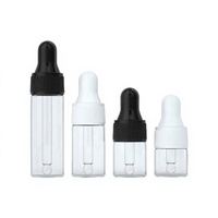 Mini flacons compte-gouttes en verre ambré transparent, vides, pour échantillons d'huiles essentielles et de sérums, en gros, pour petites entreprises de cosmétiques, en stock