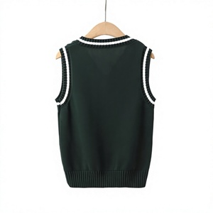 Uniforme Escolar de Invierno Unisex para Niños, Cárdigan de Punto sin Mangas con Cuello en V de Algodón para Niños y Niñas - Product Image 2