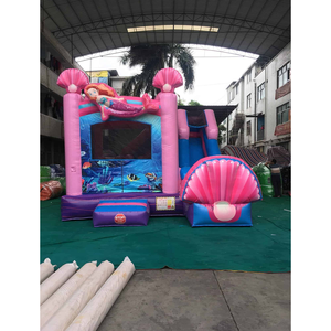 Château gonflable pour enfants, combo sirène, avec toboggan, châteaux gonflables pour enfants, aire <span class=keywords><strong>de</strong></span> jeux gonflable rose - Product Image 1