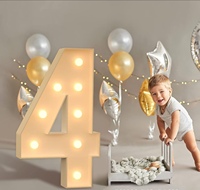 Décoration d'anniversaire en chiffres lumineux de 3FT, grand panneau en mousse, 15 lettres lumineuses pour fête, décoration de mariage et de remise de diplôme, support d'arche mosaïque, pré-découpé, DIY