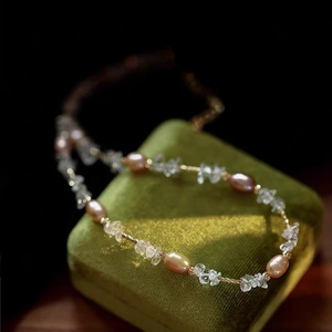 Collar de Cadena con Cristales Blancos de Lujo, Nuevo 2024, con Perlas de Agua Dulce de Alta Gama para Mujer - Product Image 4