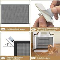 Guansen Gs54 Barrière de sécurité pour chiens, Clôture pliable en maille respirante, Portillon d'escalier, Parc de jeu, Cage de sécurité en aluminium