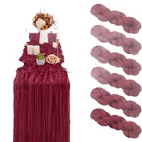 Nappe de table de mariage, chemin de table en tissu froissé pour table de bonbons, décoration de fête, décoration de mariage