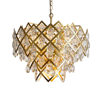 Lustre en fer au design nordique moderne avec cristaux K9, finition bronze doré mat, 12 bras, lumière blanc chaud, éclairage intérieur, garantie de 2 ans