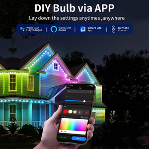 Guirlandes lumineuses de Noël décoratives pour l'<span class=keywords><strong>extérieur</strong></span>, de haute qualité, avec contrôle intelligent par application, RGB, permanentes, pour les avant-toits - Product Image 1