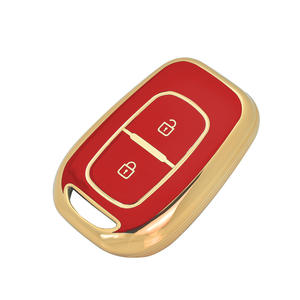 Новый ТПУ мягкий чехол для ключа Renault 2 кнопки чехол для ключа автомобиля с золотой линией сумка для ключей аксессуары - Product Image 5