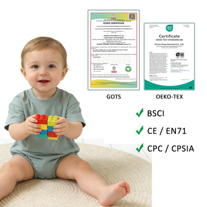 Romper Bayi Rajut Katun Grosir Model Drop Shoulder Lengan Pendek Polos - Product Image 2