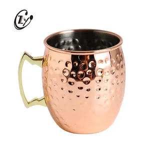 Bar Lux 16 oz Copper-Plated Stainless Steel Moscow Mule Mug - 3