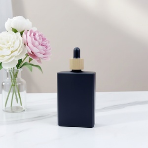 1oz <b>Dropper</b> <b>Bottles</b> Empty Square Transparent 30ml Matte Black Glass Essential Oil Frosted <b>Dropper</b> <b>Bottles</b> With White <b>Dropper</b> - Product Image 2