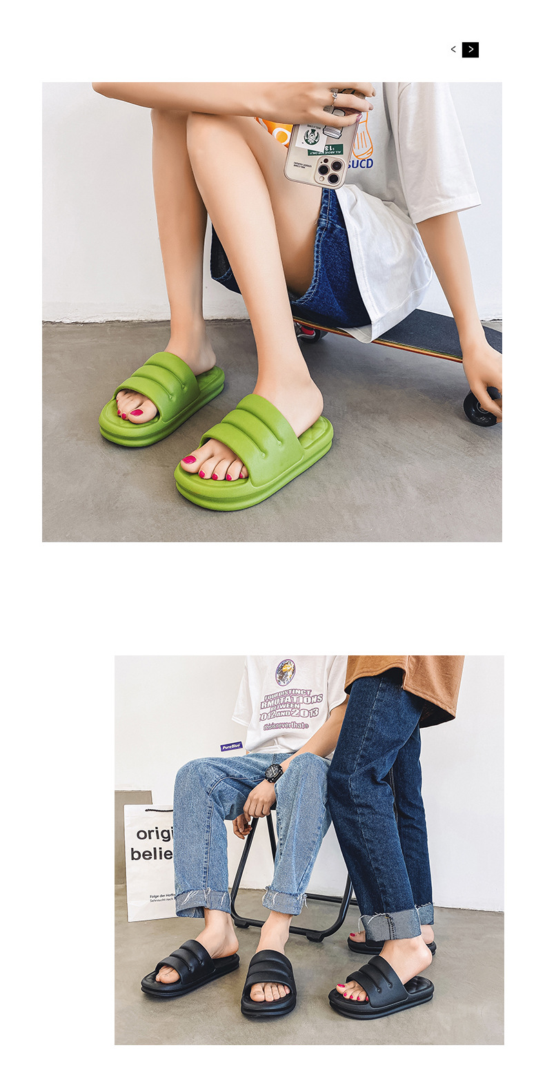 New Light Weight Anti-slip Ladies EVA Sandals Men Indoor Soft Slippers House Slides