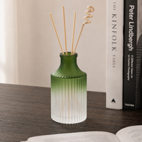 Bouteilles de diffuseur à roseaux en verre cylindriques cannelées verticales de luxe 60ml 100ml 150ml 250ml, emballage personnalisable, flacons de parfum vides