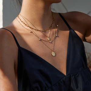 Collier en acier inoxydable plaqué or 18 carats, motif tournesol, pendentif goutte d'eau en diamant blanc, à porter au quotidien - Product Image 3