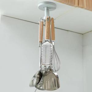 360 utensilios giratorios estante colgante organizador gancho almacenamiento armario debajo del armario gancho de cocina - Product Image 2
