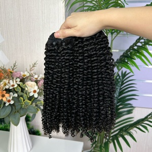 ผมต่อแบบ Afro Bundle ขายส่ง 9a ยอดนิยม น้ำหนัก 100 กรัมต่อแพ็ค ผมแท้ 100% แบบ Super Double Drawn - Product Image 4