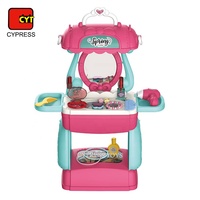 Jouets de maquillage |   Sac à dos portable pour enfants, table à langer, jouet miroir cosmétique, coiffeuse, jouet table à maquillage