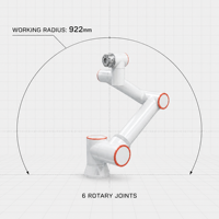 Robot Colaborativo de 5 kg, Alcance de 922 mm, Repetibilidad de ±0.02 mm, Cobot de 6 Ejes para Soldadura, Ensamblaje, Recogida y Colocación, y Automatización CNC