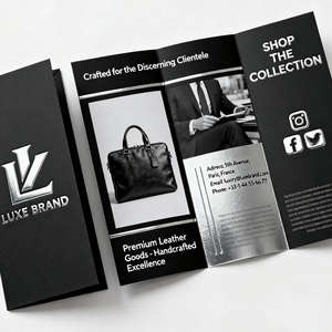 Fabrication de dépliants publicitaires numériques personnalisés, imperméables, en carton, pour voyages commerciaux, avec instructions numériques, pliés - Product Image 1