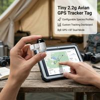Traceur GPS compact et réglable pour bagues de pigeon, avec fixation sans outil et corps fin, idéal pour les éleveurs de colombiers