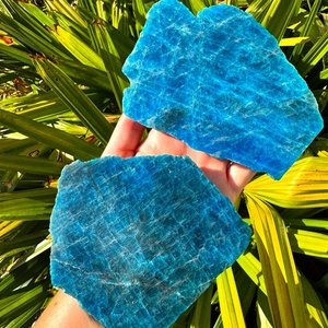 Vente flash, dalle de cristal d'apatite bleue naturelle de haute qualité, guérison spirituelle, tranche bleue, pierre artisanale de qualité supérieure - Product Image 5