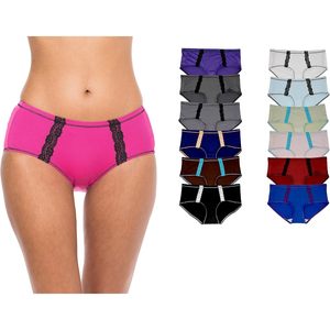 Braguitas de encaje hipster para mujer FOXA, ultra suaves, de microfibra, nailon y elastano, de tiro medio, paquete múltiple - Product Image 1