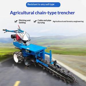 Máquina de zanjado de cadena para drenaje de suelo congelado en huertos y terrenos agrícolas, retroexcavadora autopropulsada con ranuradora de cables para ingeniería - Product Image 1
