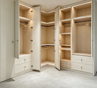 Système de dressing modulaire, armoire d'angle moderne blanche, armoire de rangement personnalisée pour chambre à coucher