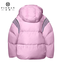 Femmes jeune Style rose fermeture éclair doudoune luxe Anti-rides hiver extérieur protection imperméable chaud avec poche avant