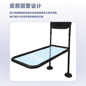 No Drill <b>Bedside</b> Handrail Height Adjustable With <b>Table</b> For Elderly Assistance <b>Black</b> 82cm - Product Image 3