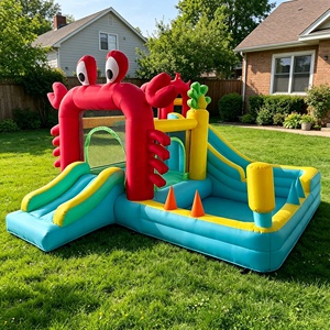 Château gonflable pour enfants, design crabe, pour <span class=keywords><strong>une</strong></span> utilisation familiale dans la cour et au parc - Product Image 3